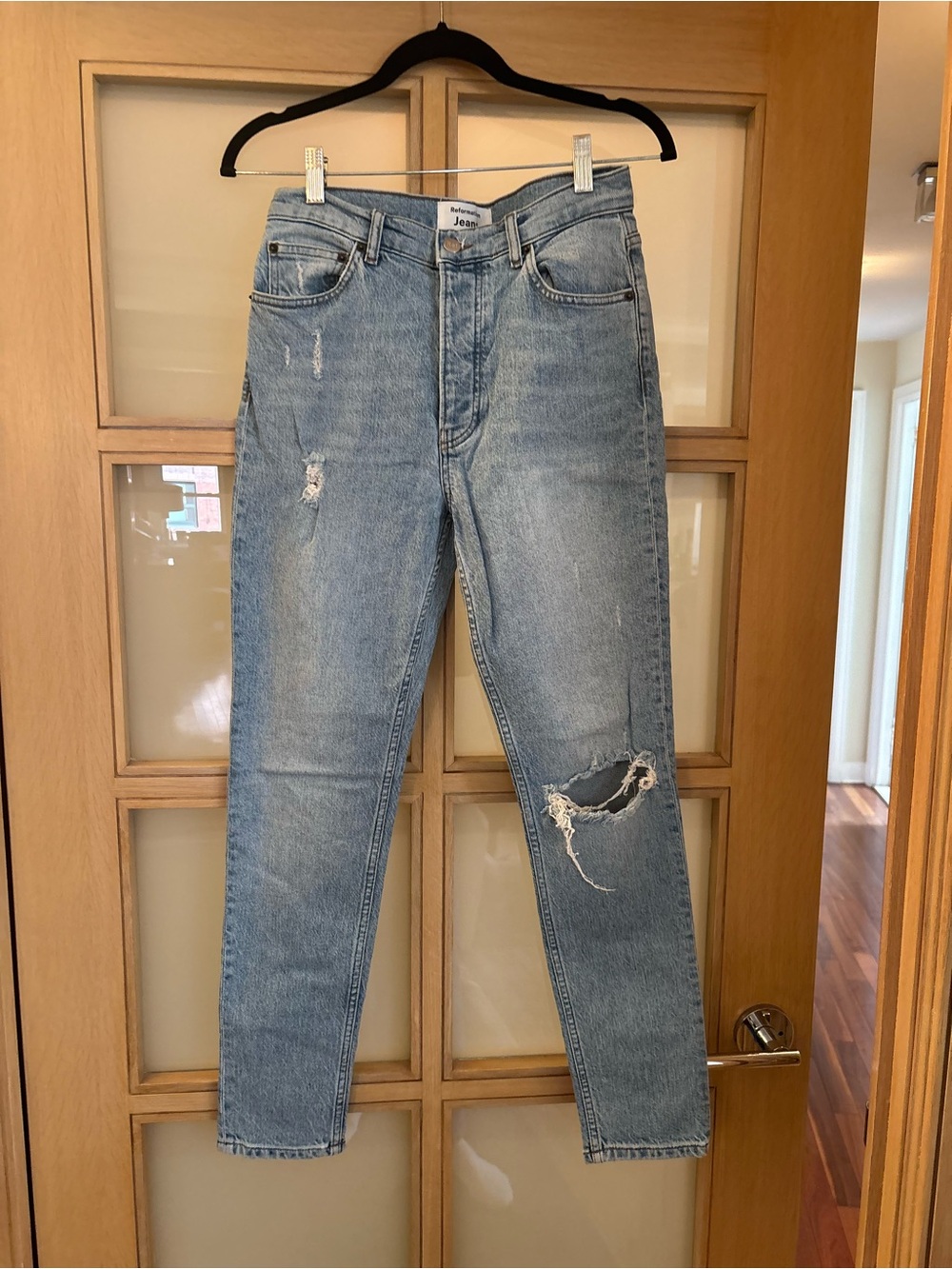 Reformation Light Blue Straight Leg Jeans